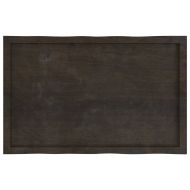 Плот за маса тъмнокафяв 100x60x(2-6) см обработен масивен дъб