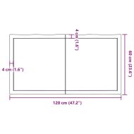 Плот за маса тъмнокафяв 120x60x(2-6) см обработен масивен дъб