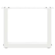 Крака за масичка за кафе, U-образни, 2 бр., бели, 30 x (30-31) см, стомана