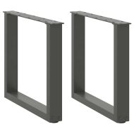 Крака за масичка за кафе, U-образни, 2 бр., антрацит, 50x(42-43) см, стомана