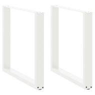 Крака за трапезна маса, U-образни, 2 бр., бели, 80x(72-73) см, стомана