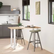 Крака за бар маса, U-образни, 2 бр., бели, 60x(90-91) см, стомана