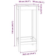 Бар маса, 50x50x110 см, борово дърво масив