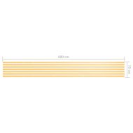 Балконски параван, бяло и жълто, 75x600 см, оксфорд плат