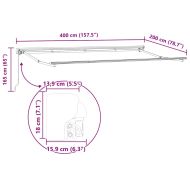 Сгъваем навес Бяло 400x200 см текстил