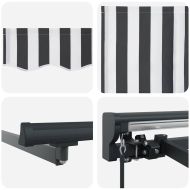 Сгъваем навес Антрацит и бяло 300x250 см текстил