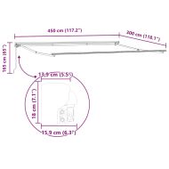 Сгъваем навес Бяло 450x300 см текстил