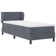 Легло тип Box Spring с матрак тъмно сиво 80x200 см кадифе