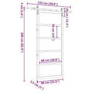 Преплъзваща се врата Кафяво 80 x 208 см Борово дърво масив