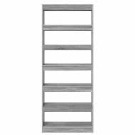 Библиотека с рафт Сив сонома 80 x 30 x 198 см Инженерно дърво