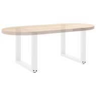 Крака за масичка за кафе, U-образни, 2 бр., бели, 50 x (42-43) см, стомана