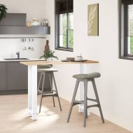 Крака за бар маса, бели, 2 бр., 40 x (100-101) см, стомана