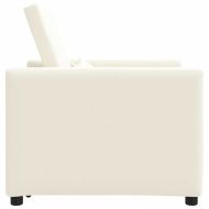 Единичен диван легло Кремаво бяло 90 x 165 x 87 см текстил