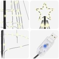 LED коледна елха с колчета за земя Златист 400 cm Желязо