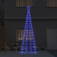 LED коледна елха с колчета за земя Синьо 400 cm Желязо