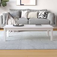 Кафе маса, бяла, 110x50x30 см, борово дърво масив