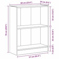 Шкаф за книги Черно 60 x 24 x 76 cm Инженерно дърво