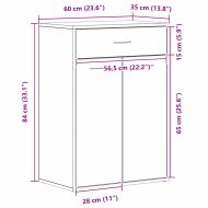 Шкаф за обувки Черния дъб 60 x 35 x 84 см Инженерно дърво