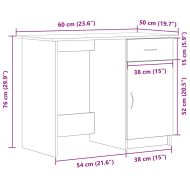 Бюро с чекмедже Черния дъб 100 x 50 x 76 см Инженерно дърво