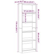 Рафт за книги Черния дъб 60 x 24 x 176 см Инженерно дърво