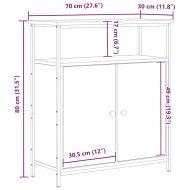 Служебен шкаф Черен дъб 70 x 30 x 80 см Инженерно дърво