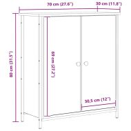 Служебен шкаф Черен дъб 70 x 30 x 80 см Инженерно дърво