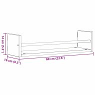 Стенен рафт 2 pcs Старо дърво 60 x 16 x 14 cm Инженерно дърво