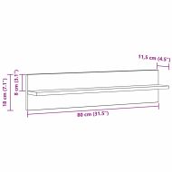 Стенен рафт с рафт 2 pcs Дъб 80 x 11,5 x 18 см Инженерно дърво