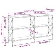 Конзолна маса Черния дъб 156 x 28 x 80,5 см Инженерно дърво
