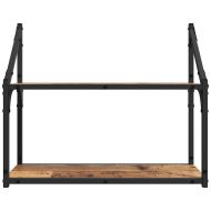 Стенен рафт с рафт Старо дърво 60 x 21 x 51 cm Инженерно дърво