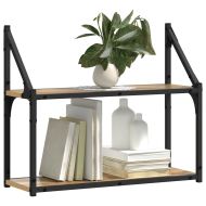 Стенен рафт с рафт дъб артизан 60 x 21 x 51 cm Инженерно дърво