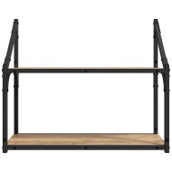 Стенен рафт с рафт дъб артизан 60 x 21 x 51 cm Инженерно дърво