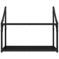 Стенен рафт с рафт Черен дъб 60 x 21 x 51 cm Инженерно дърво