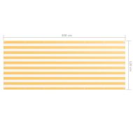 Балконски параван, бяло и жълто, 120x300 см, оксфорд плат