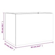 Кашпа, сребриста, 62x47x46 см, поцинкована стомана