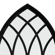 Градинско огледало черно 100x45 см желязо за външна употреба