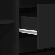 Служебен шкаф с чекмедже Черно 120 x 41 x 75 см Инженерно дърво