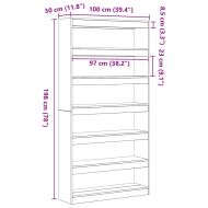 Шкаф за книги Сив Инженерно дърво