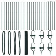 Оградa с колчета Зелен 1.2 x 50 m Покрит със PVC стомана