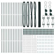 Оградa с колчета Зелен 1.5 x 50 m Покрит със PVC стомана