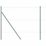 Оградa с колчета Зелен 1.5 x 50 m Покрит със PVC стомана