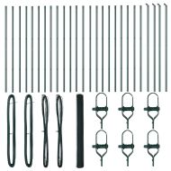 Оградa с колчета Зелен 1.6 x 50 m Покрит със PVC стомана