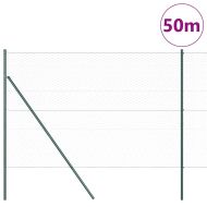 Оградa с колчета Зелен 1.6 x 50 m Покрит със PVC стомана
