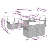 Градински Софа Комплект с възглавница 9 pcs Кафяво Полиратан