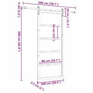 Преплъзваща се врата Кафяво 100 x 208 см Борово дърво масив
