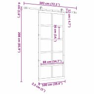 Преплъзваща се врата Кафяво 100 x 208 см Борово дърво масив