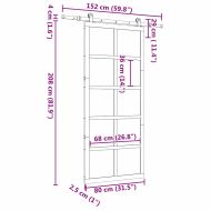 Преплъзваща се врата Кафяво 80 x 208 см Борово дърво масив