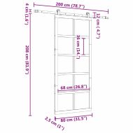 Преплъзваща се врата Кафяво 80 x 208 см Борово дърво масив