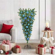 Изкуствен обръщащ се коледен елхич с комплект топки 120 cm