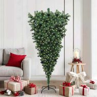 Двойно-обратен изкуствен коледен дърво с комплект топки 180 cm